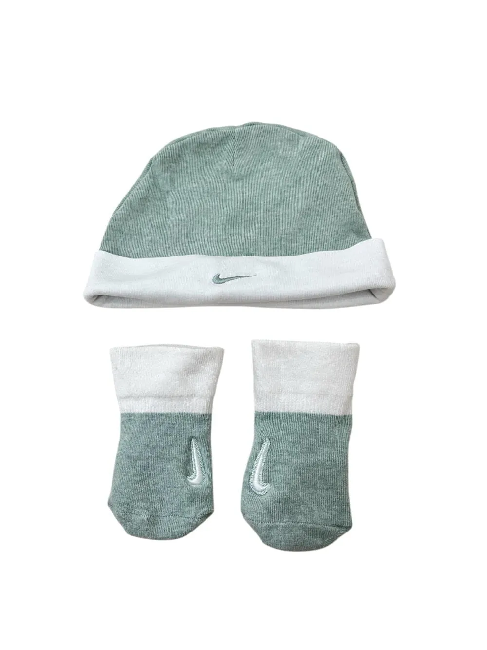 174c6a92521e490b85f3f0933baa2a44 Set nón, vớ Nike thêu màu xanh (Size: 0/6m) - Ảnh 1