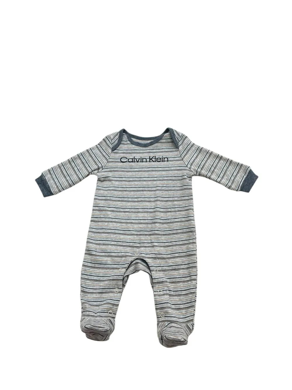 643703590ed4457484c52260b244820c Sleepsuit Calvin Klein hoạ tiết sọc ngang (Size: 3/6m) - Ảnh 1