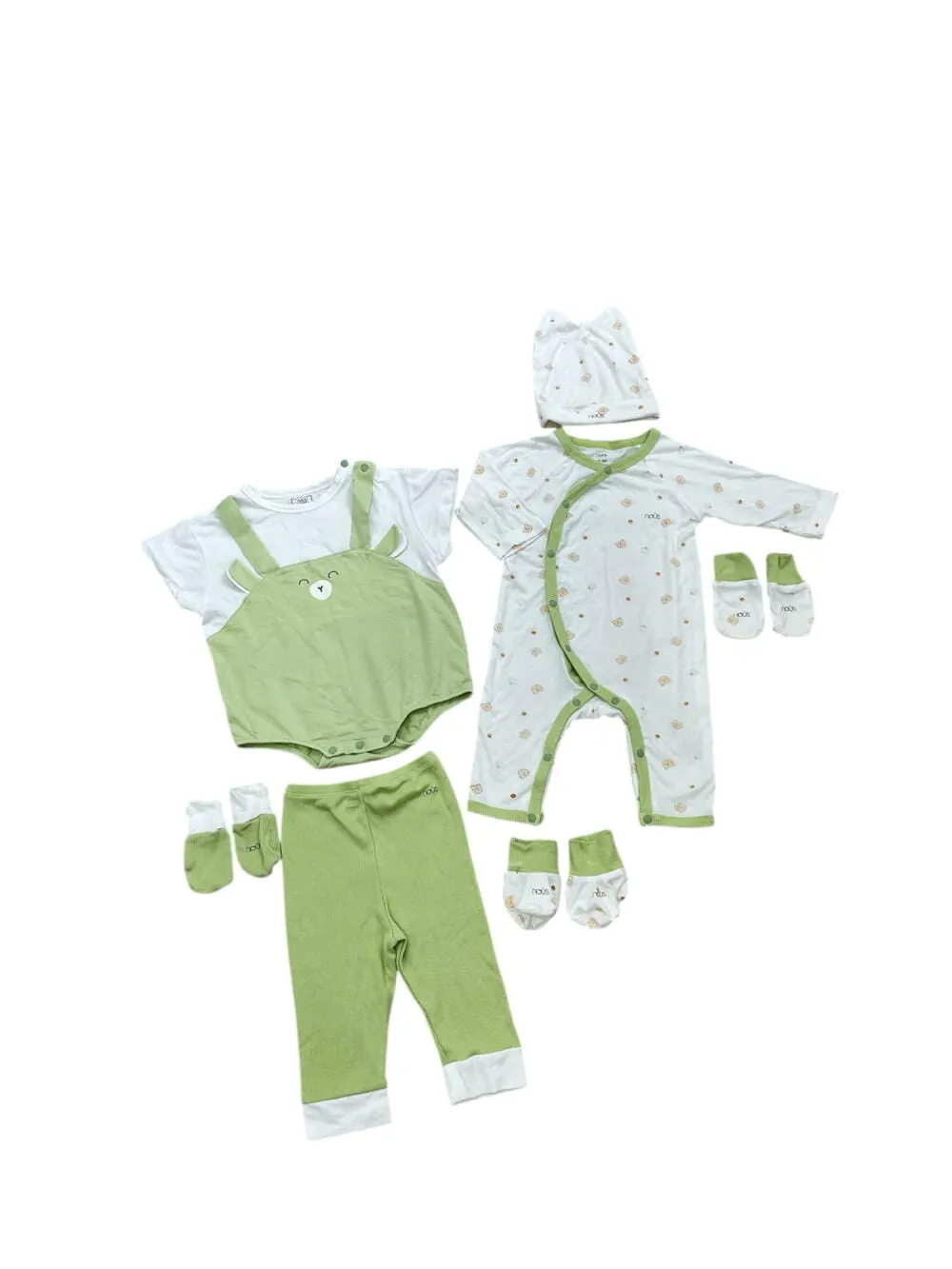 a7932195d4004d02a6a41c63b905d024 Set 2 bộ bodysuit Nous (Size: 0/3m & 3/6m - tặng kèm quần Nous & bao tay) - Ảnh 1
