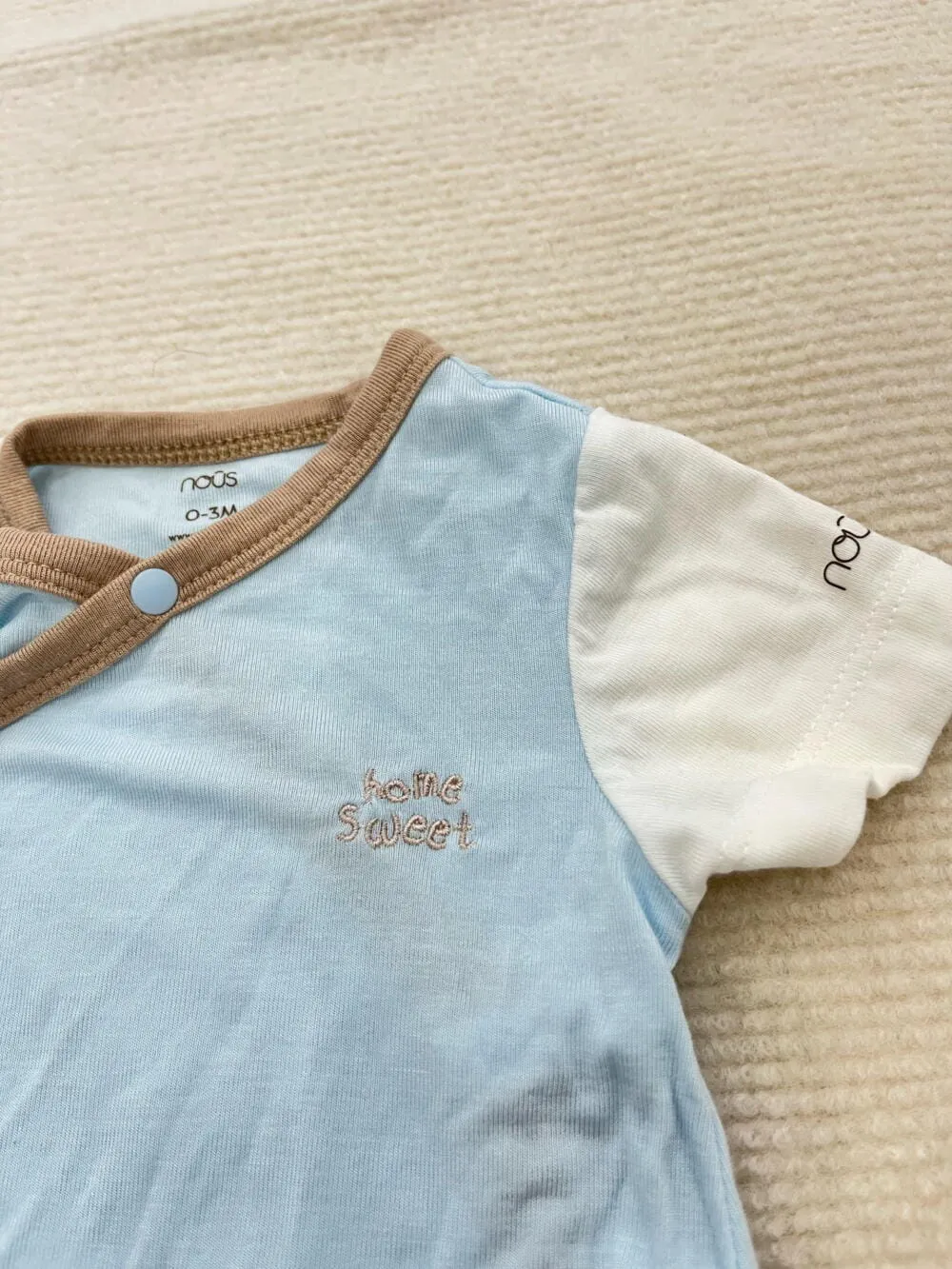 Set 2 bộ bodysuit Nous màu xanh hoạ tiết ( size: 0/3m ) - Ảnh 9