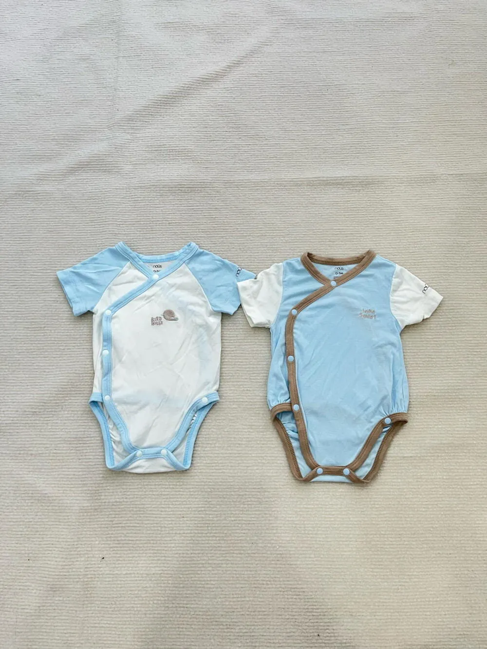 Set 2 bộ bodysuit Nous màu xanh hoạ tiết ( size: 0/3m ) - Ảnh 10