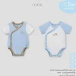 Set 2 bộ bodysuit Nous màu xanh hoạ tiết ( size: 0/3m ) - Ảnh 11