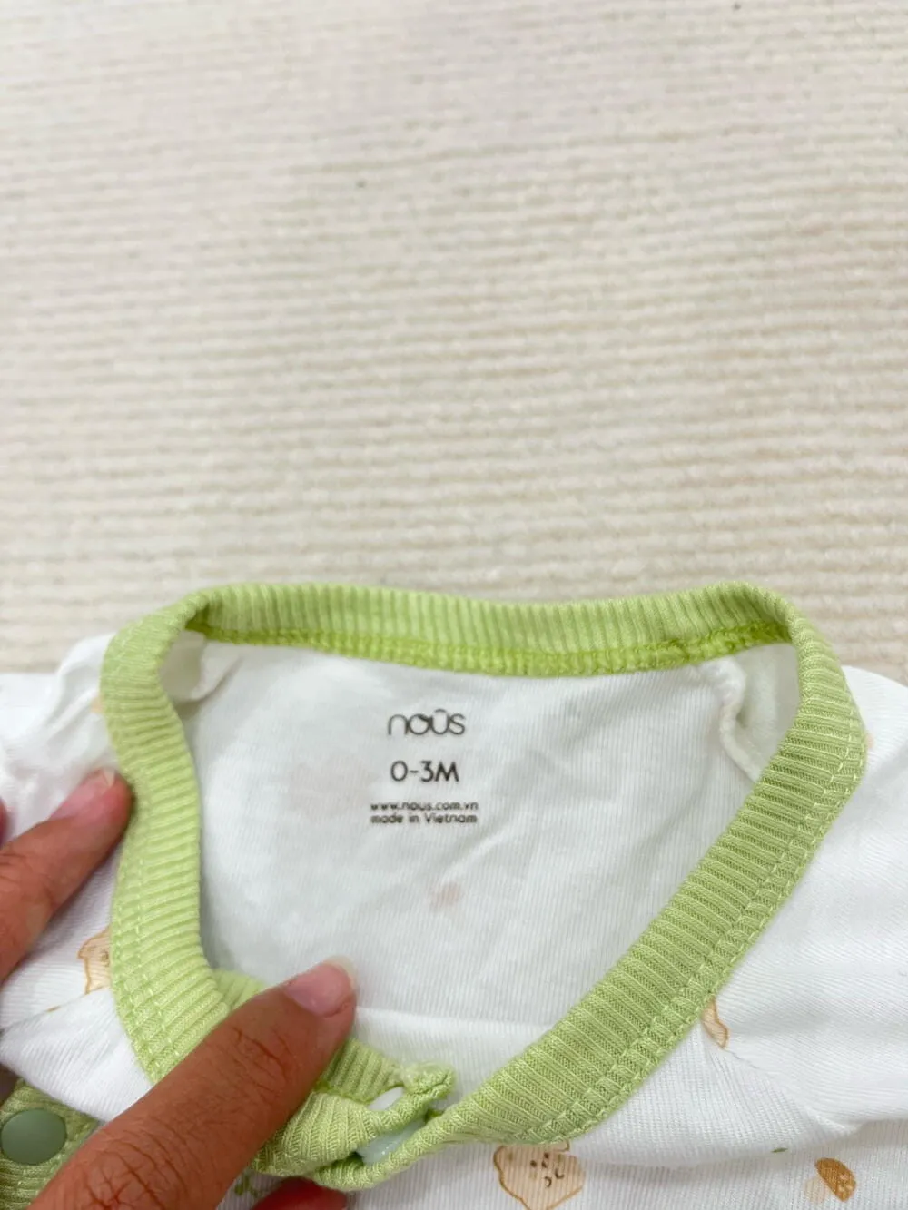 Set 2 bộ bodysuit Nous (Size: 0/3m & 3/6m - tặng kèm quần Nous & bao tay) - Ảnh 15