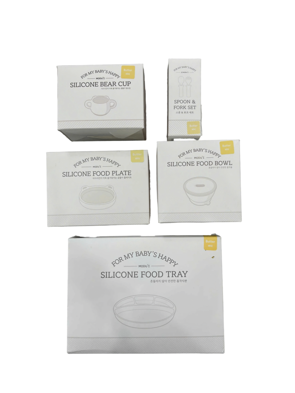 Set đồ ăn dặm silicone cao cấp MODU'I "For My Baby's Happy"