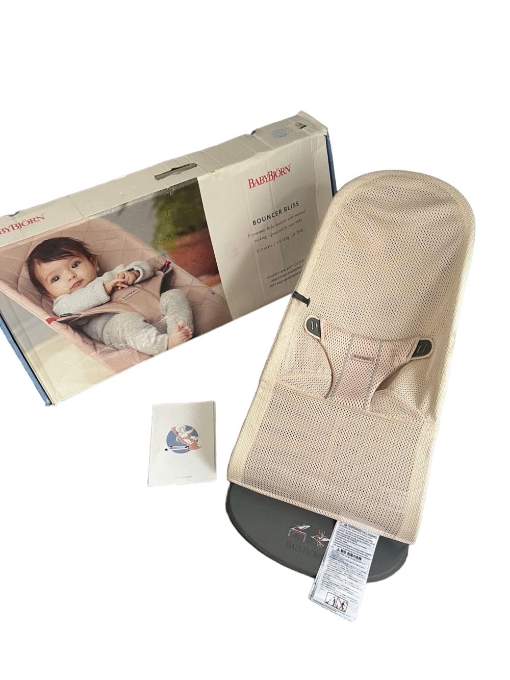 Ghế Rung Baby Bjorn Bouncer Bliss Vải Lưới Mesh - Hồng pastel còn box