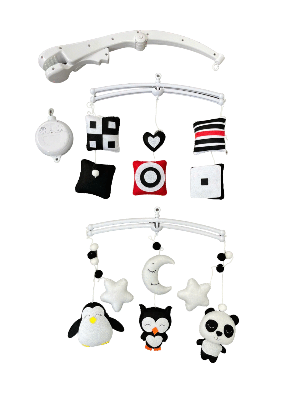 Bộ đồ chơi treo nôi/giường cũi sơ sinh kích thích thị giác cho bé 0-6M