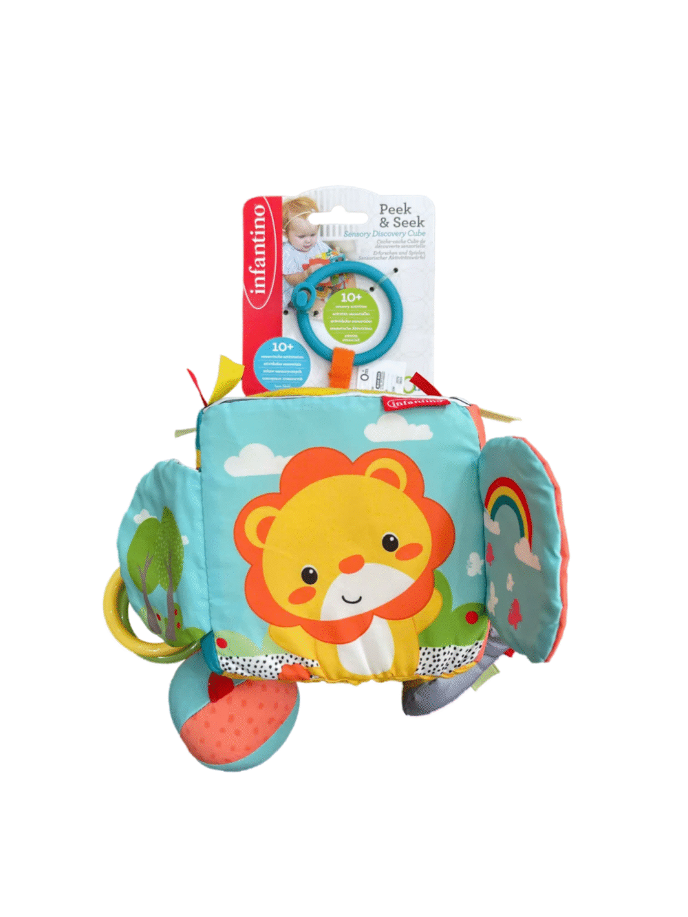 Đồ chơi Infantino Peek & Seek Sensory Discovery Cube cho bé từ 3M+