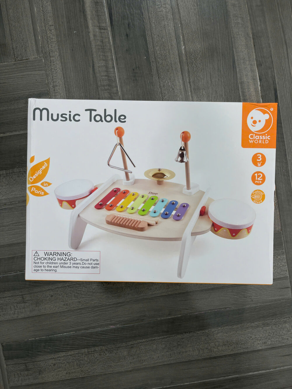 Bộ Đồ Chơi Gỗ Nhạc Cụ Chơi Trống Montessori Cho bé Từ 18m+ Classic World