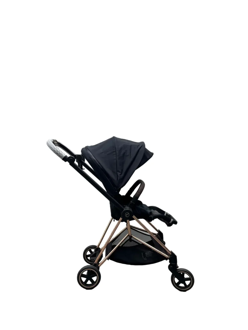 Xe đẩy Cybex mios 2 màu đen khung rose gold kèm cup