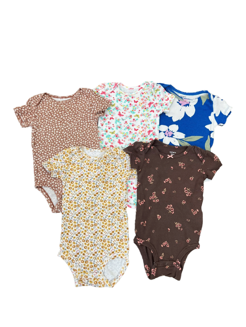 Set 5 bodysuits Carter cộc tay bé gái 9-12M