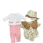 Set 2 bộ đồ bé gái 0 đến 3 tháng brand Hàn Quốc & Sterling Baby