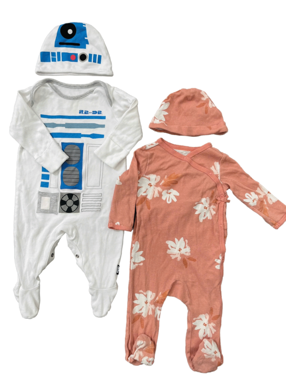 Set 2 sleepsuit kèm nón mix brand 6-9M carter's & mothercare