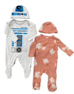 Set 2 sleepsuit kèm nón mix brand 6-9M carter's & mothercare