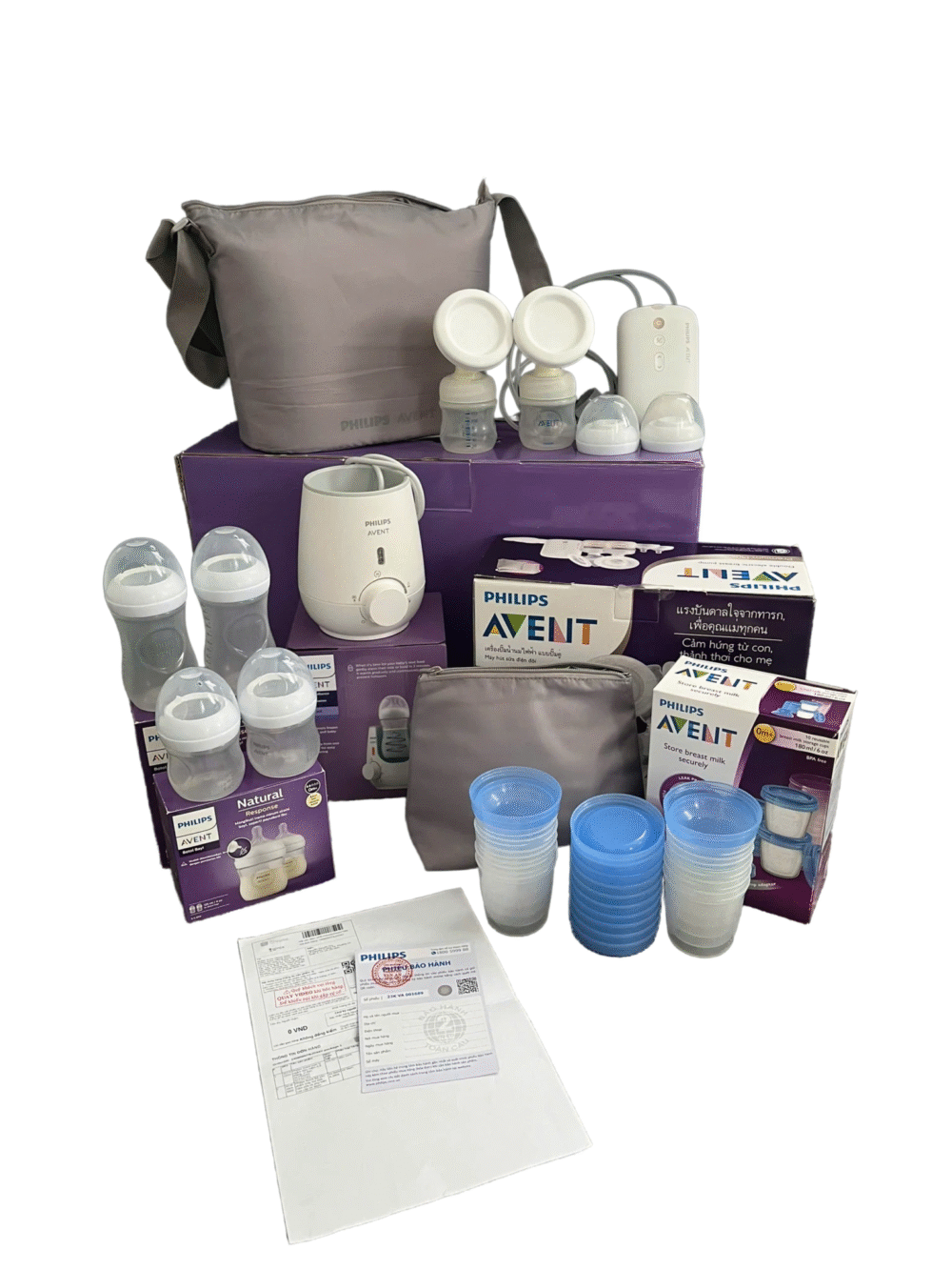 Bộ máy hút sữa và hâm sữa kèm phụ kiện cao cấp Philips avent