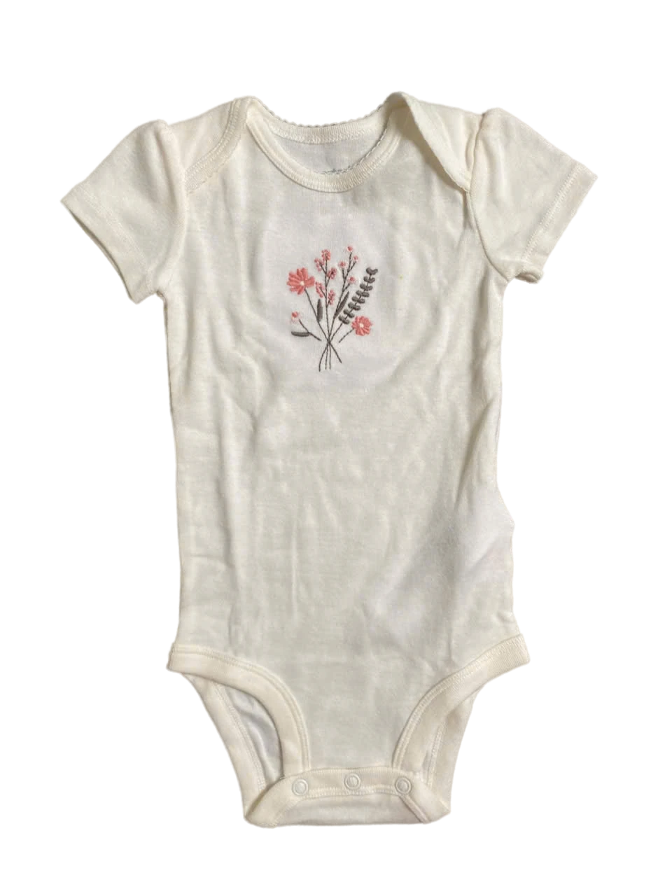 Body suit 3M-6M màu trắng hoạ tiết hoa Carter