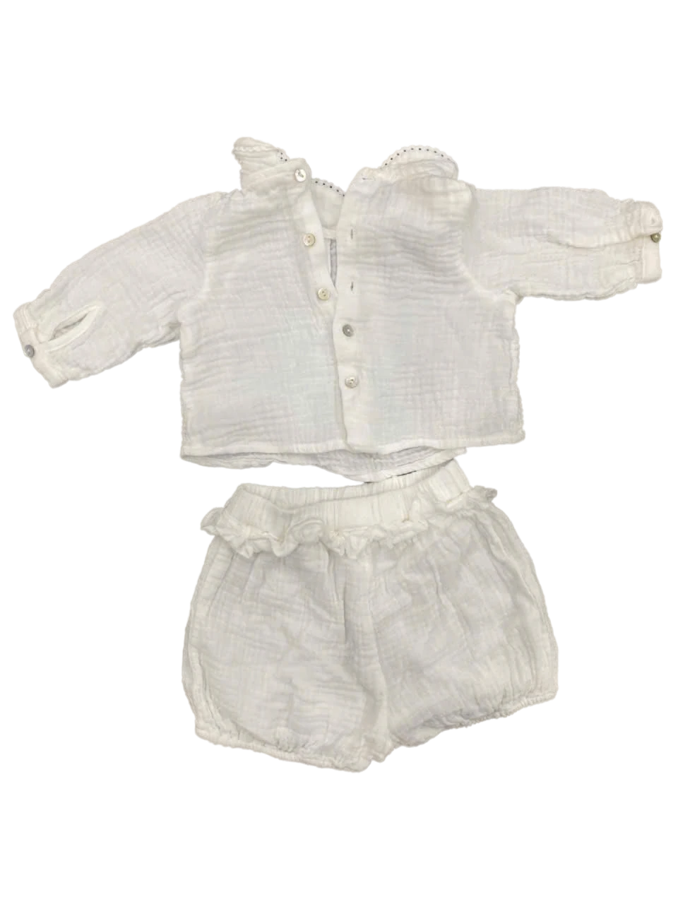 Set quần áo bé gái linen 3-6M