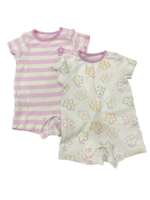 Set 2 body đùi ngắn hoạ tiết hoa bé gái Anyday 3-6M
