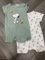 Set 2 body đùi ngắn snoopy H&M 6-12M - Image 2