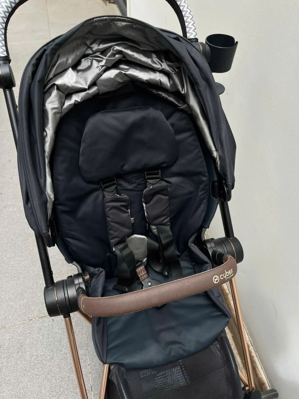 Xe đẩy Cybex mios 2 màu đen khung rose gold kèm cup - Ảnh 8