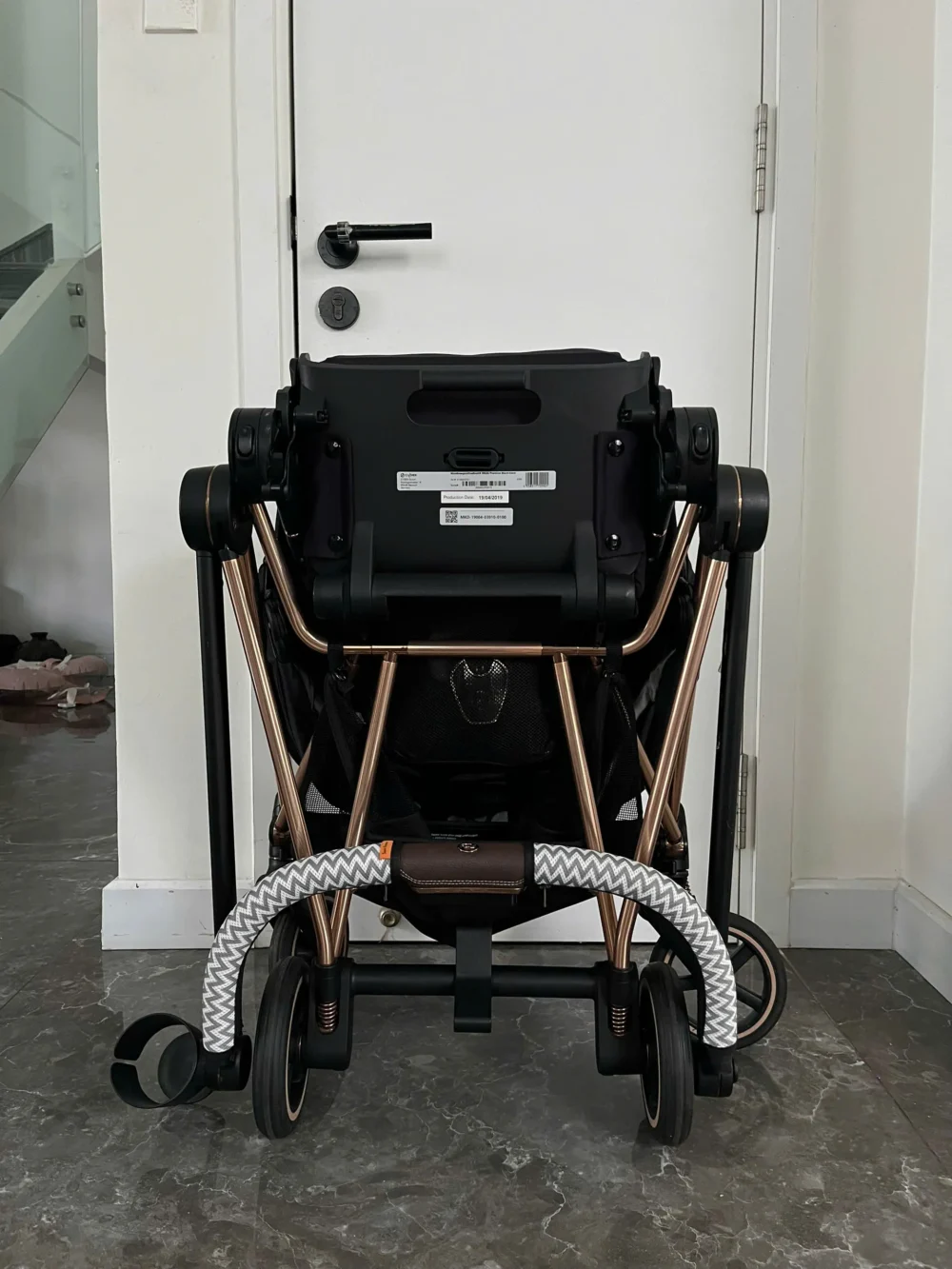 Xe đẩy Cybex mios 2 màu đen khung rose gold kèm cup - Ảnh 15