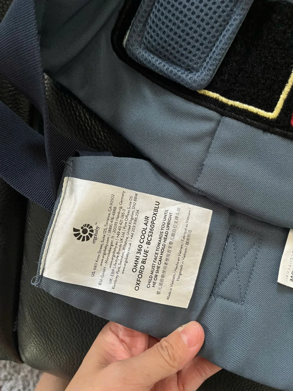 Địu Ergobaby Omni 360 cool air màu xanh - Ảnh 6