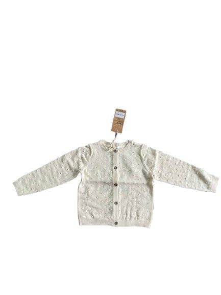 Áo khoác cadigan cho bé gái Next baby màu trắng kem (18 đến 24 tháng) Next baby