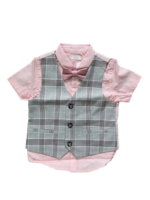Áo sơ mi gile Next baby bé trai màu hồng xám (12 đến 18 tháng) Next baby