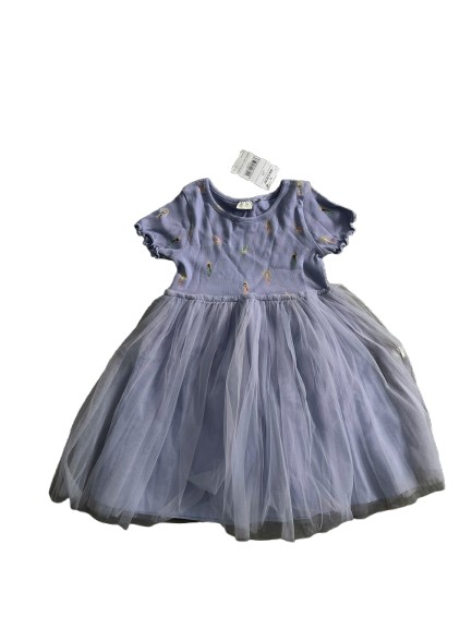 Váy đầm tím nhạt bé gái phối lưới xoè 2 lớp và hoạ tiết Next baby (2 đến 3 tuổi) Next baby