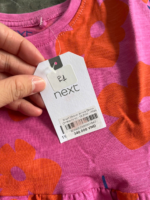 Váy cotton bé gái Next baby màu hồng hoạ tiết hoa signature (18 đến 24 tháng) Next baby - Ảnh 2
