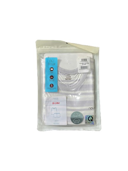 Set áo quần bé ba lổ Nous màu tím sọc ngang (18 đến 24 tháng) nous