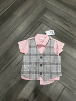 Áo sơ mi gile kèm nơ Next baby màu hồng xám (9 đến 12 tháng) Next baby - Ảnh 4