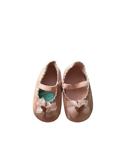 Giày sơ sinh búp bê nơ bé gái Monsoon children màu hồng 11cm (6 đến 12 tháng) Monsoon