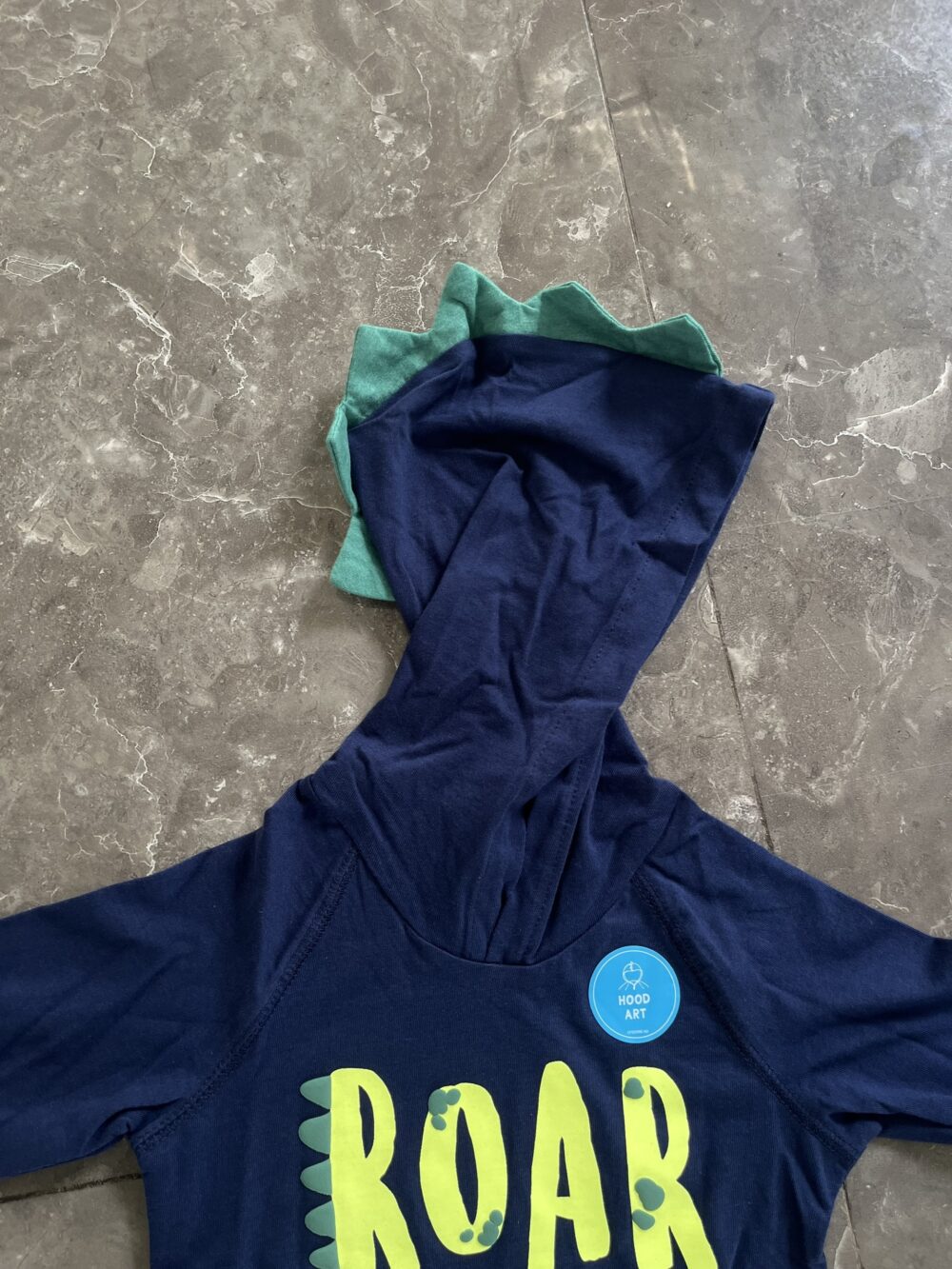 Set bộ đồ áo quần dài khủng long bé Next baby xanh navy có nón trùm đầu (2 tuổi) Next baby - Ảnh 3