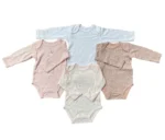 Set 4 bodysuit dài tay cho bé gái 0 đến 3 tháng