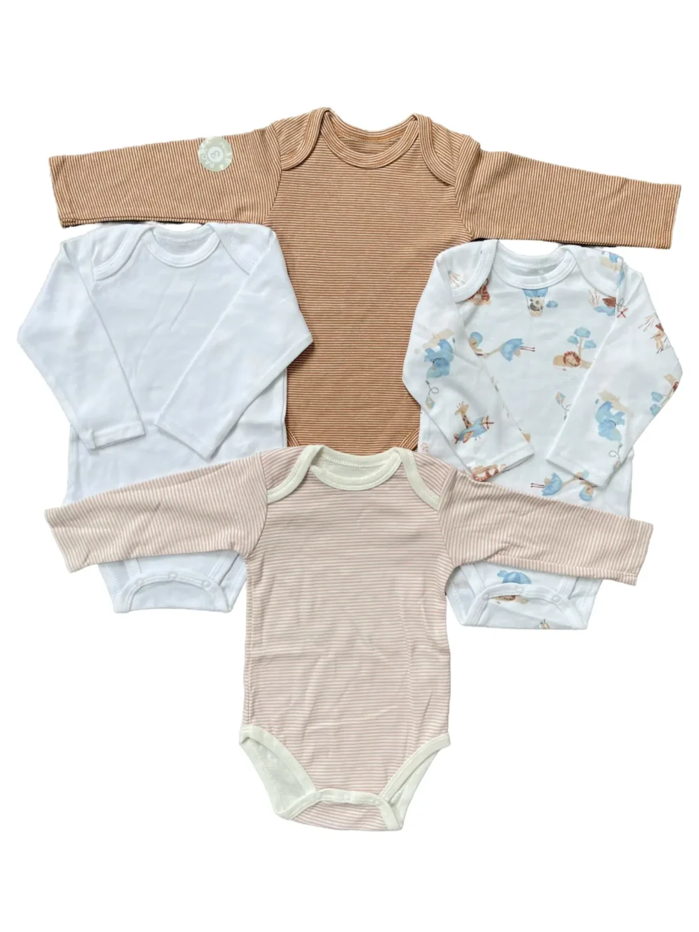 Set 4 bodysuit dài tay cho bé 6 đến 9 tháng
