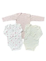Set 3 bodysuit dài tay cho bé 6 đến 9 tháng