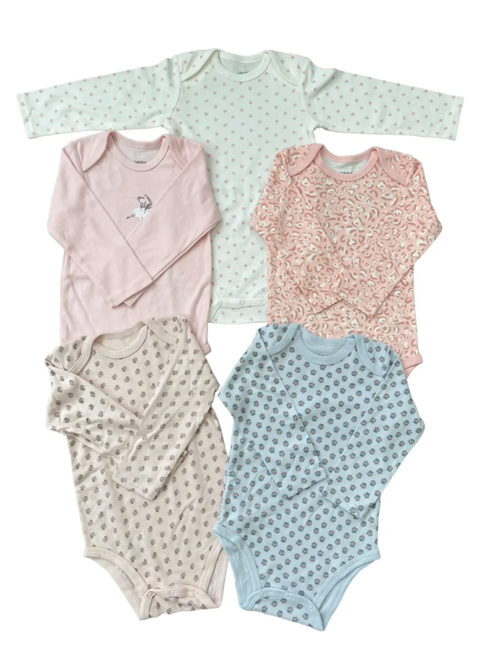 Set 5 bodysuit dài tay cho bé 18 đến 24 tháng