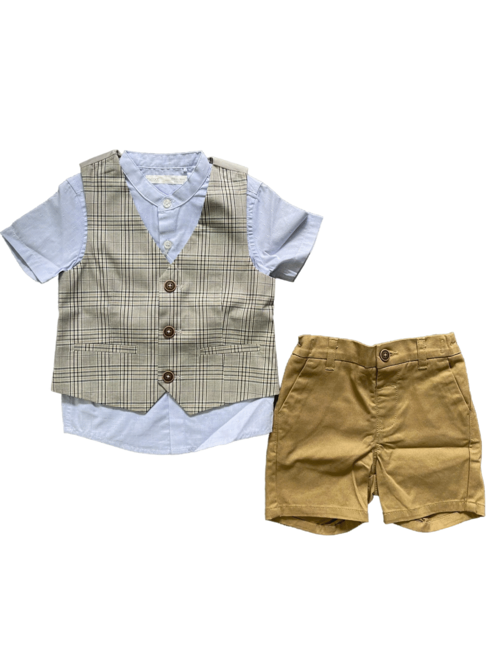 Set áo sơ mi gile & quần đùi kaki Next baby bé trai (12 đến 18 tháng) Next baby