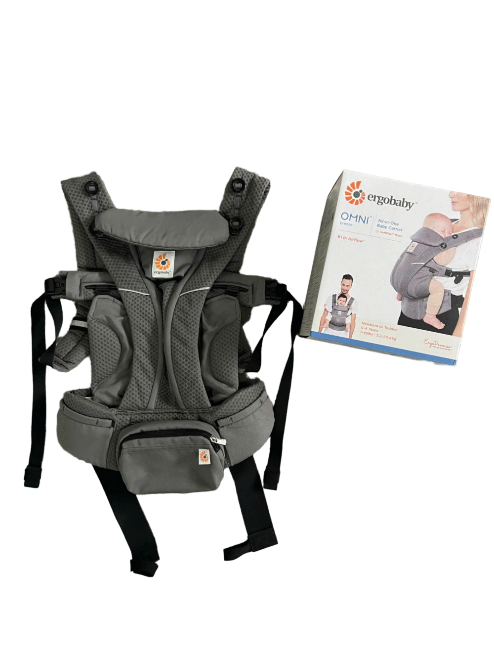 Địu Ergo baby Omni Breeze màu xám đậm (còn box)