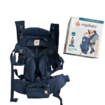 Địu Ergo baby Omni 360 cool air mesh xanh navy sọc hồng (còn box) tặng kèm yếm địu