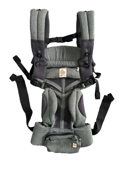 Địu Ergo baby Omni 360 cool air mesh màu xám đậm phối đen