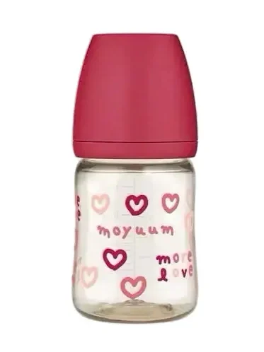 Bình sữa Moyuum PPSU hình trái tim màu đỏ 170ml