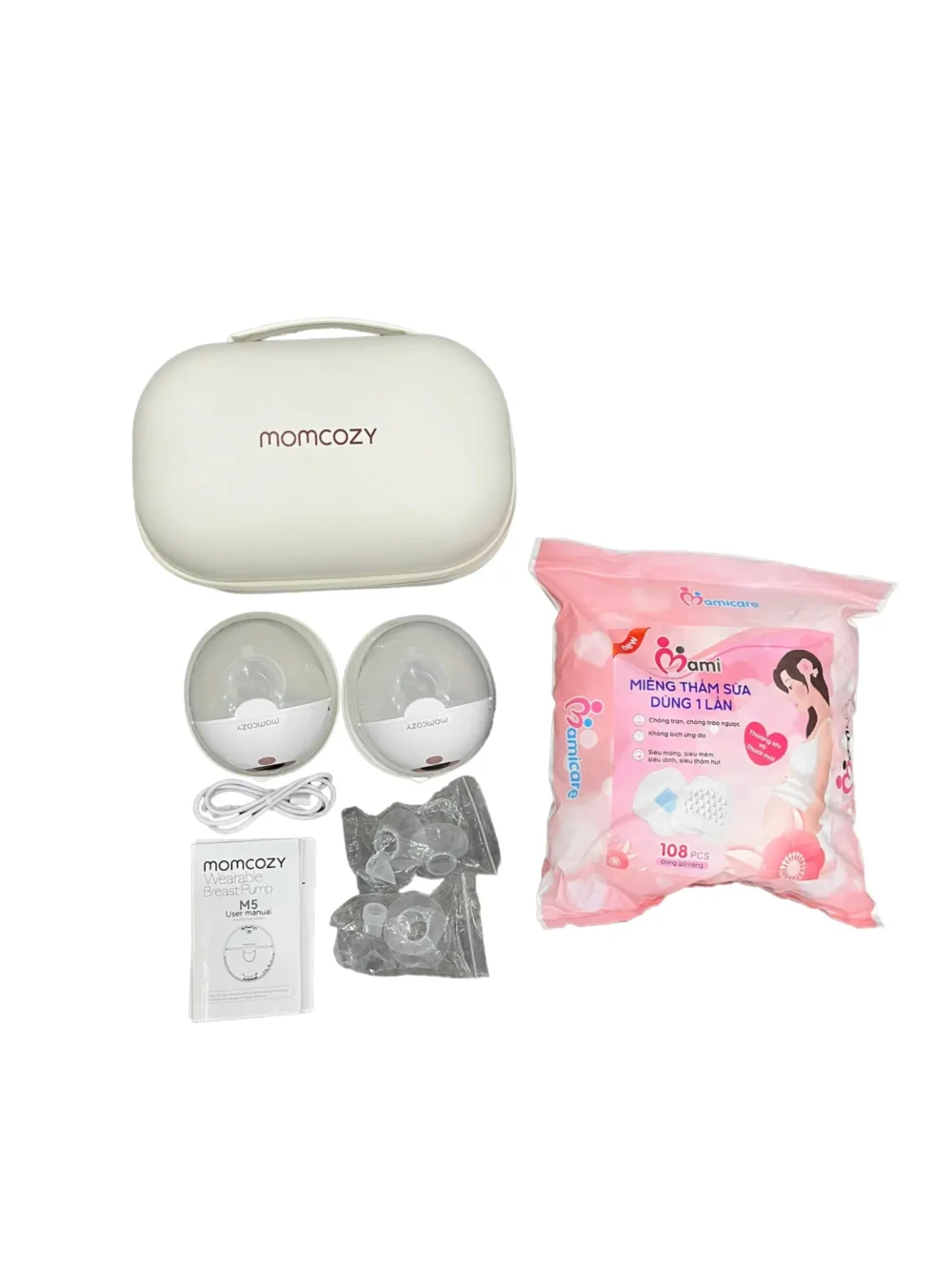 Máy hút sữa Momcozy M5 (tặng kèm miếng thấm sữa dùng 1 lần Mamicare)