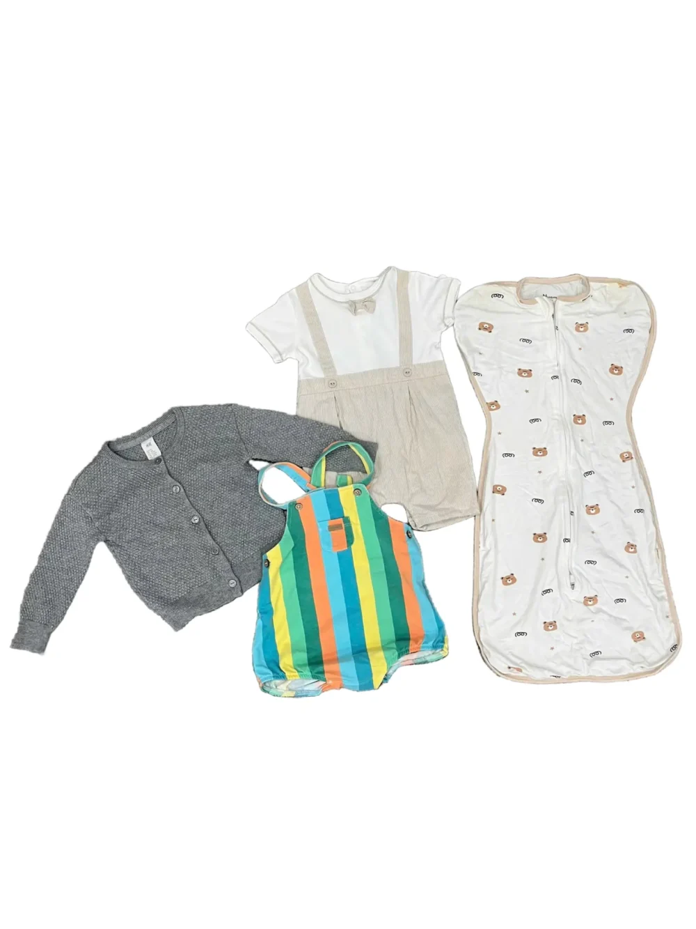 Set món đồ cho bé mix thương hiệu H&M, Giggles, Mayroyal 6 đến 9 tháng (tặng kèm nhộng Unbee)