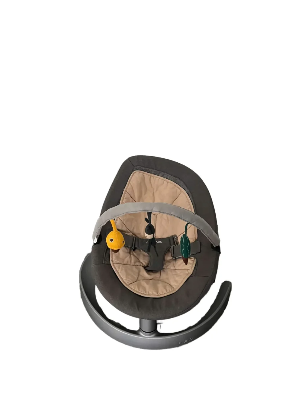 Nôi nuna leaf curv màu xám lót be kèm thanh đồ chơi 0-60kg
