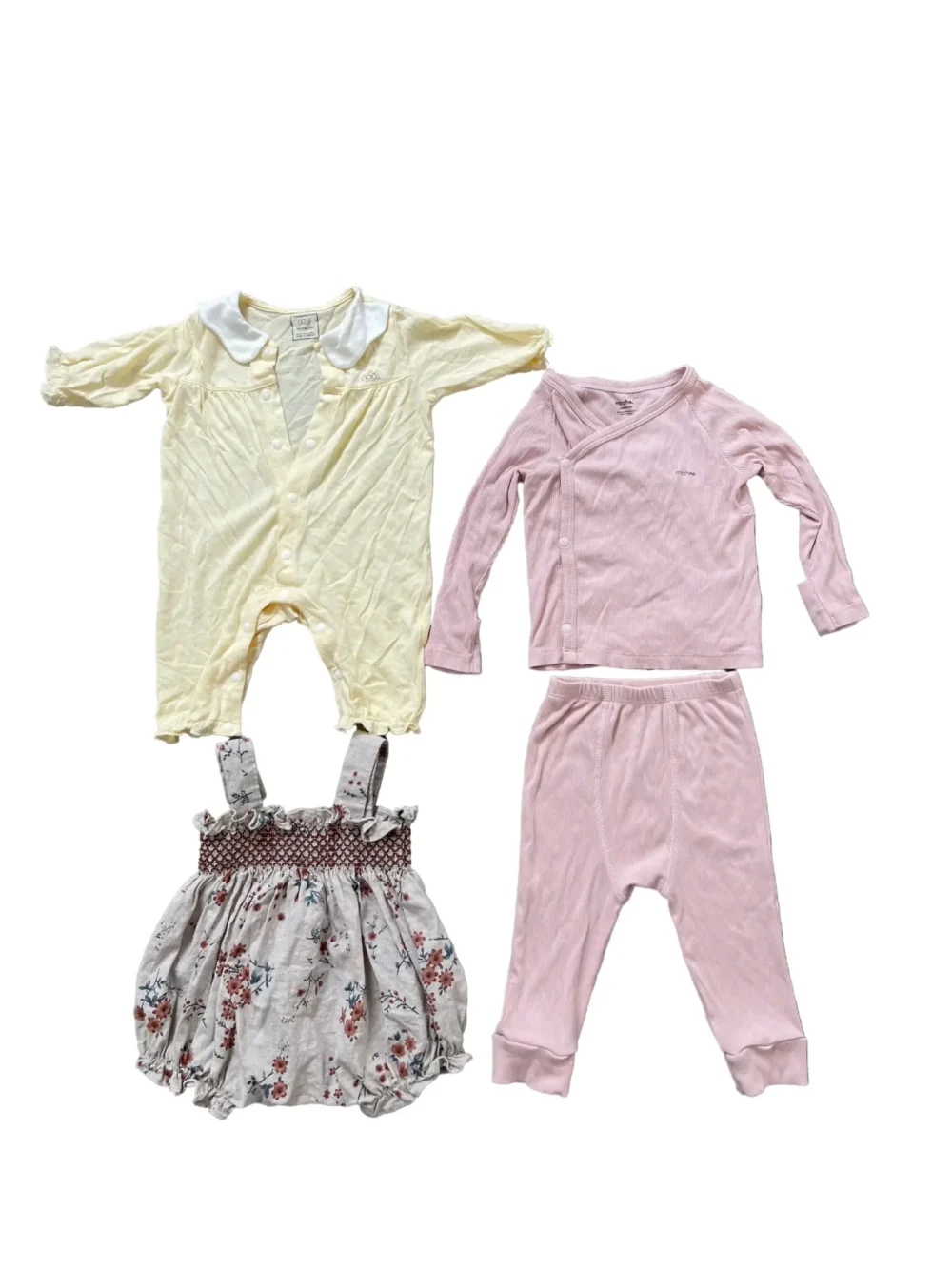 Set 3 bộ đồ bé gái sơ sinh đến 6 tháng Nous & Mochee & nobrand