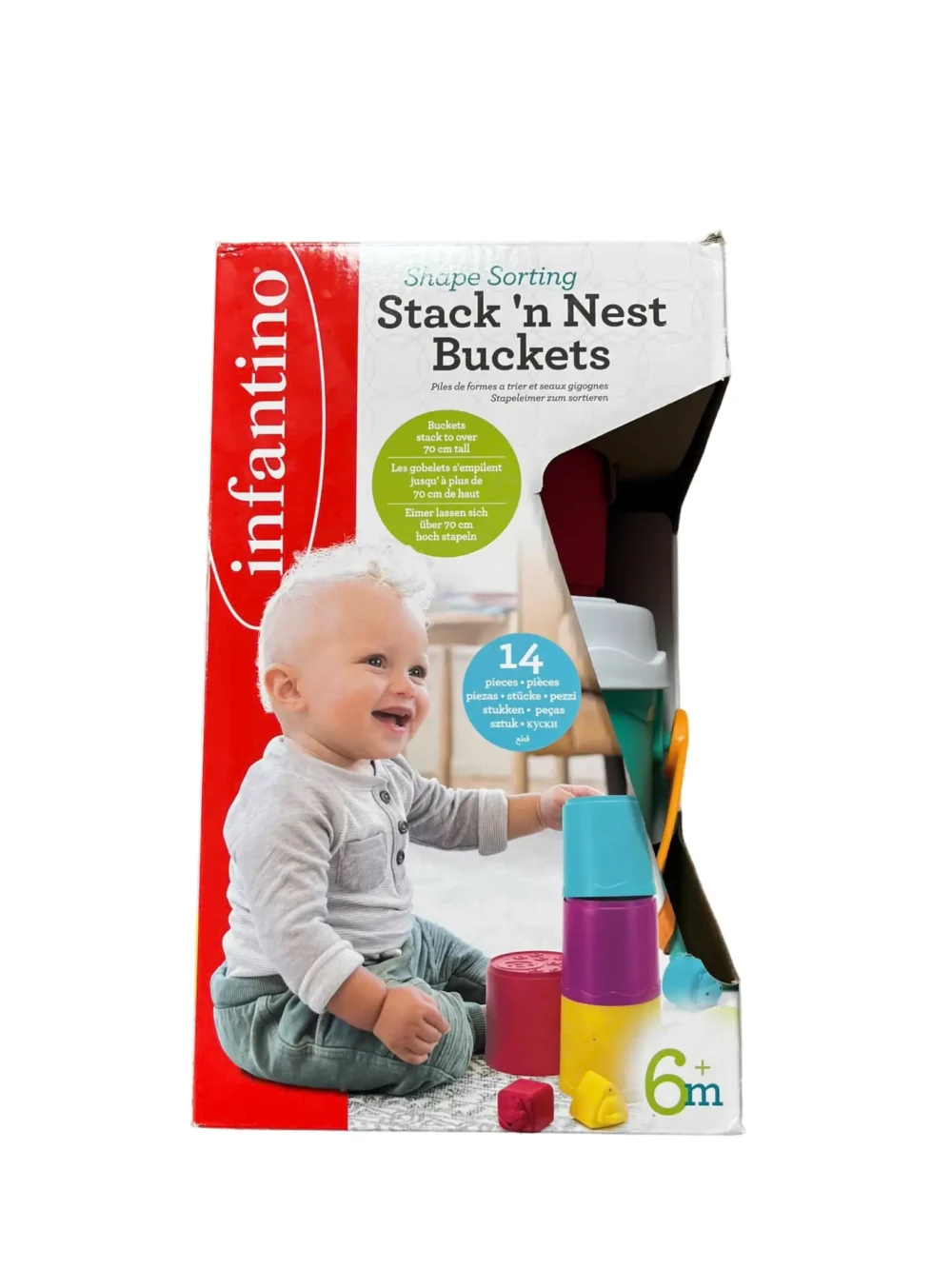 Set đồ chơi xô Stack 'n Nest buckets Infantino 6m+ (set 14 món)