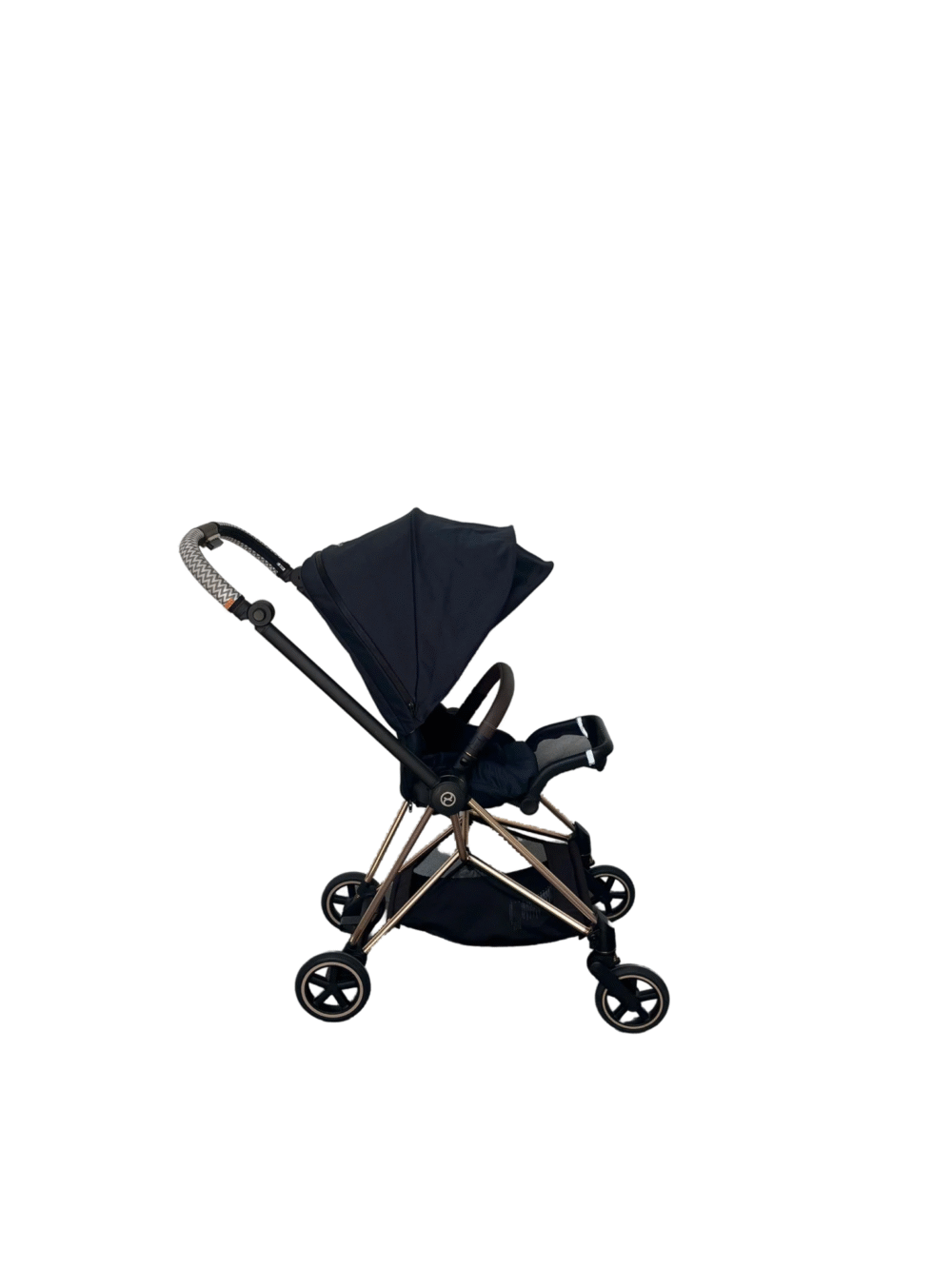 Xe đẩy Cybex mios 2 màu đen khung rose gold (kèm sẵn bọc tay cầm xe đẩy) / 2