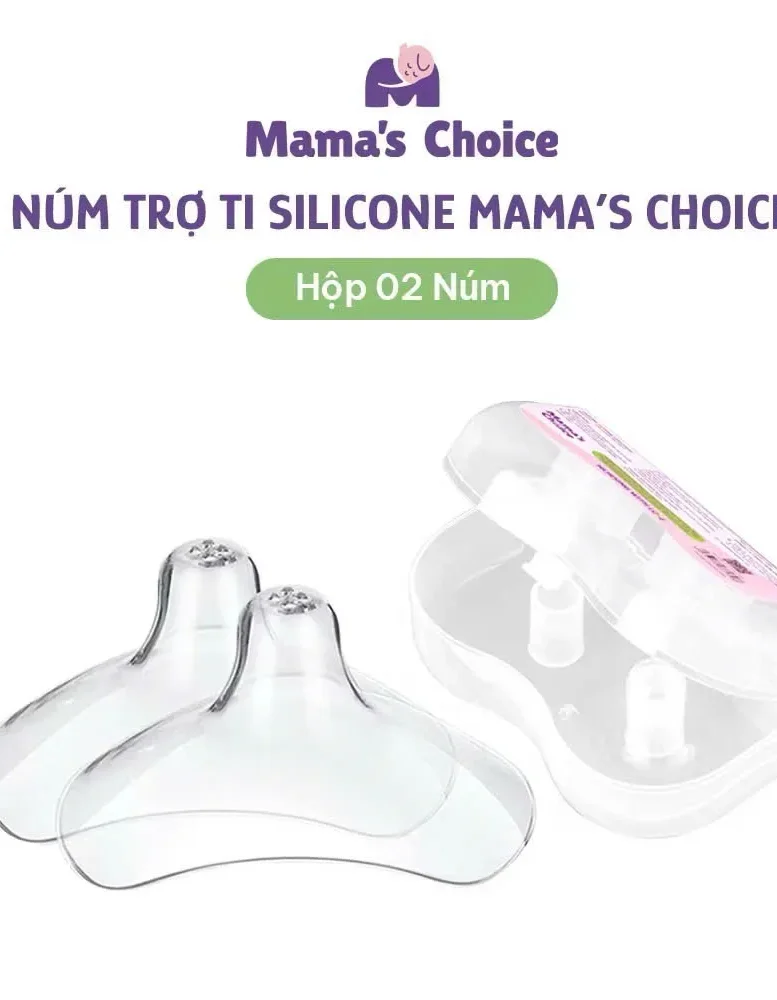 Set 2 núm trợ ti silicone Mama choice