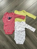 Set 3 bodysuit dài tay Simple joys by Carter's 12M - Ảnh 2